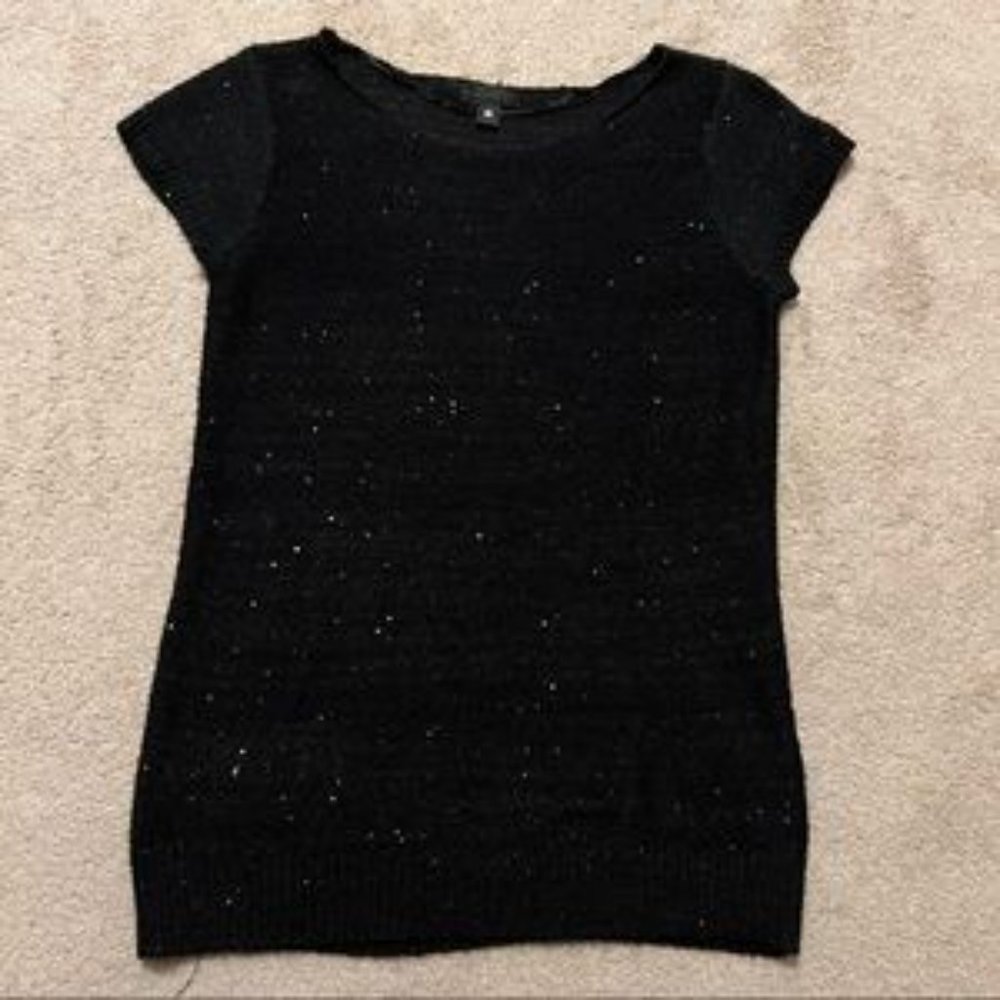 WORTHINGTON Soft, Sparkly Black Knit Top